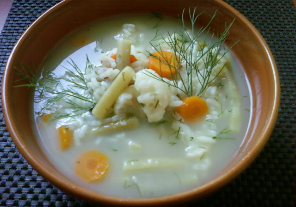 Zupa jarzynowa z kalafiorem i fasolką szparagową foto
