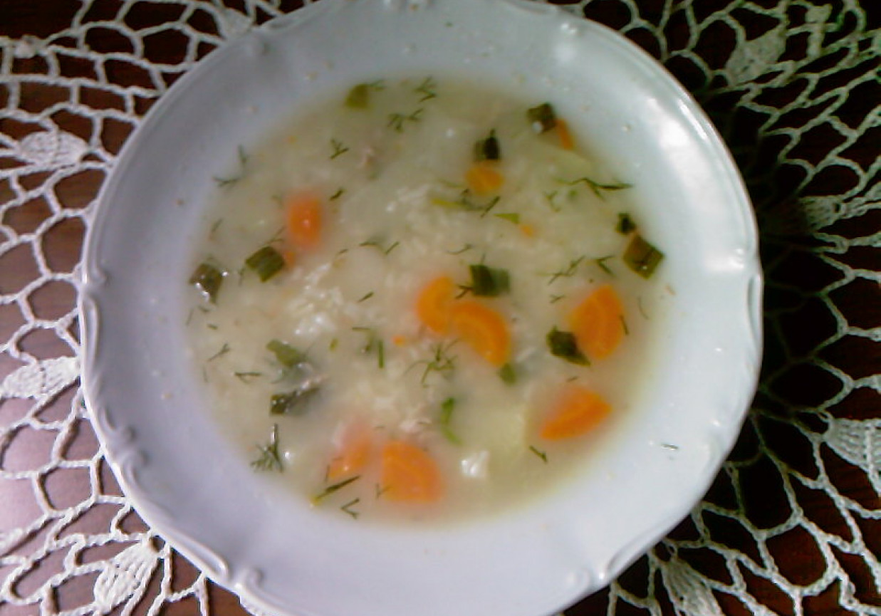 Zupa jarzynowa z ryżem i babką foto