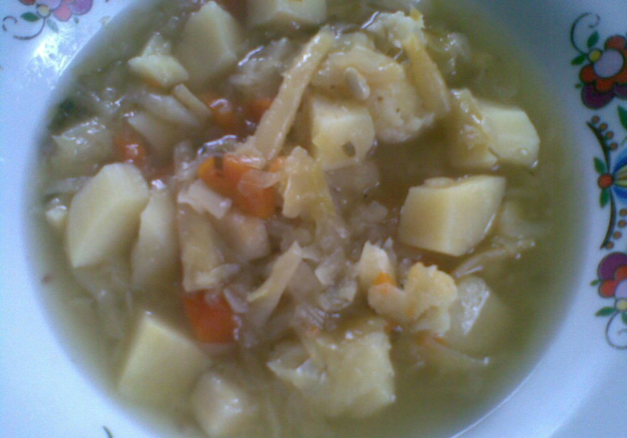 zupa jarzynowa ze świeżych warzyw na żeberkach foto