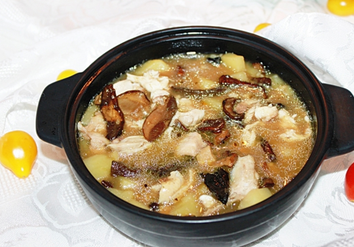 Zupa jesienna z grzybami leśnymi foto