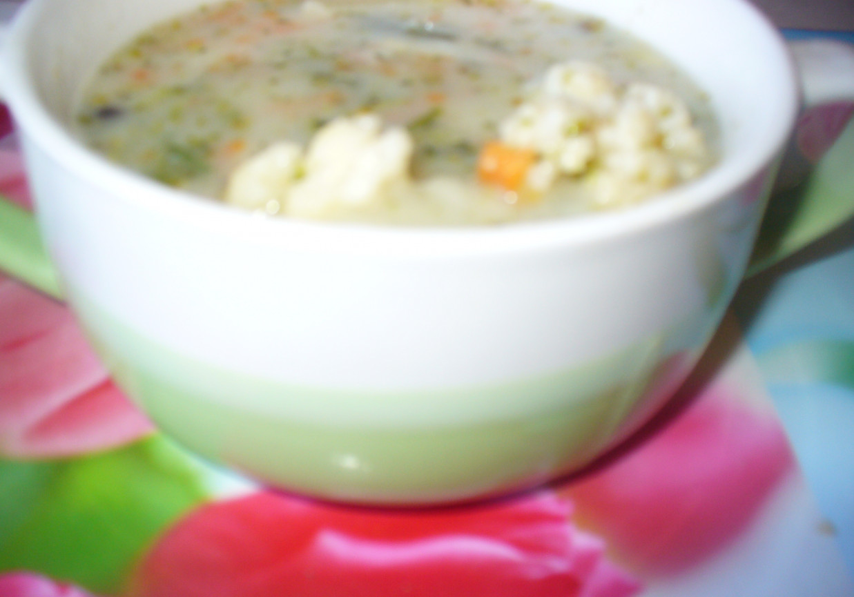 Zupa kalafiorowa z dodatkiem brobuła foto