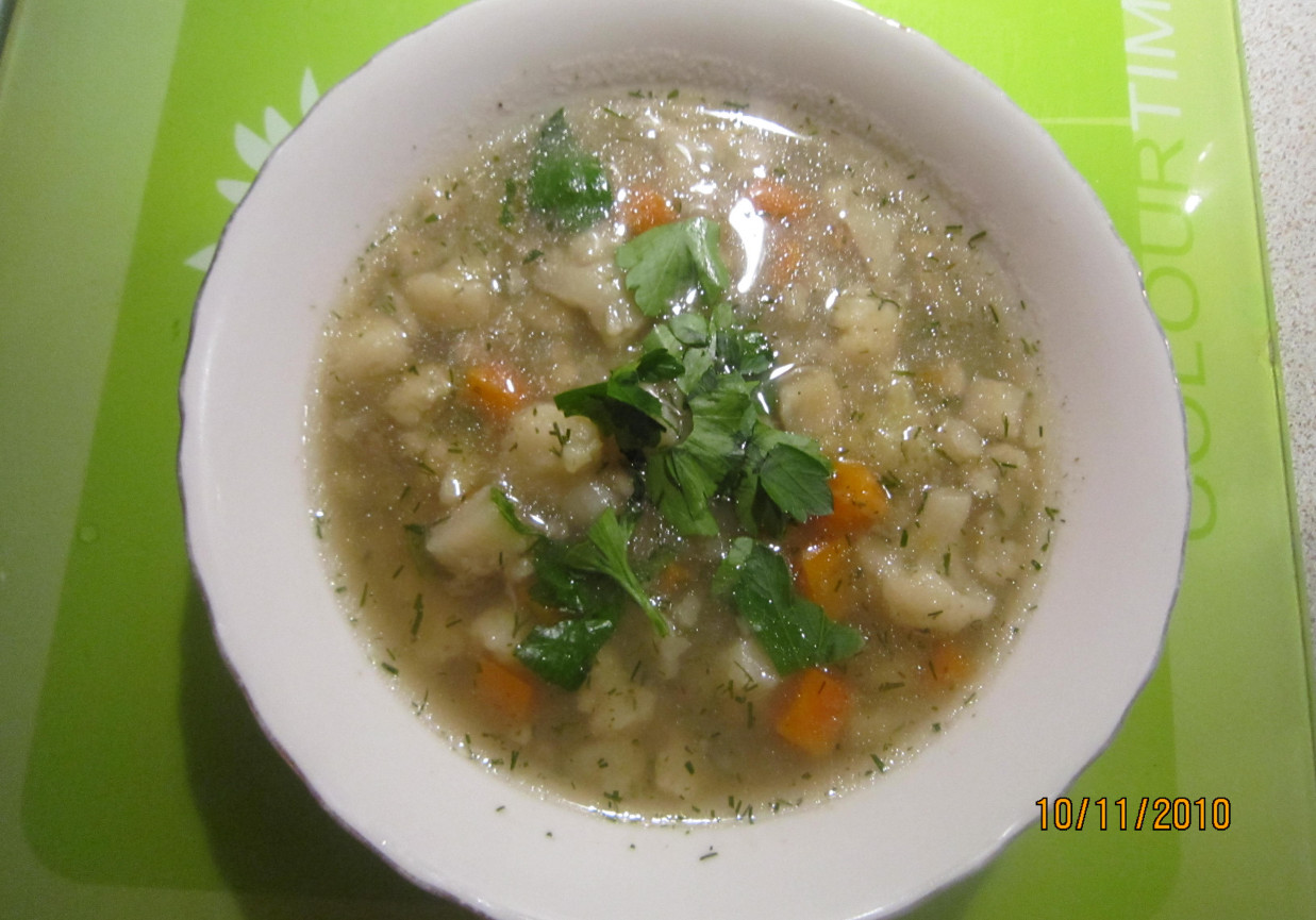 Zupa kalafiorowa z koperkiem i pęczakiem DoradcaSmaku.pl