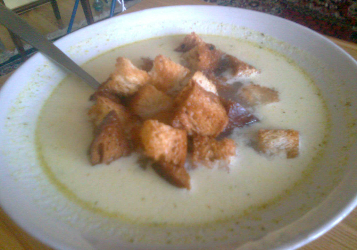 zupa kalafiorowo-koperkowwa z grzankami foto