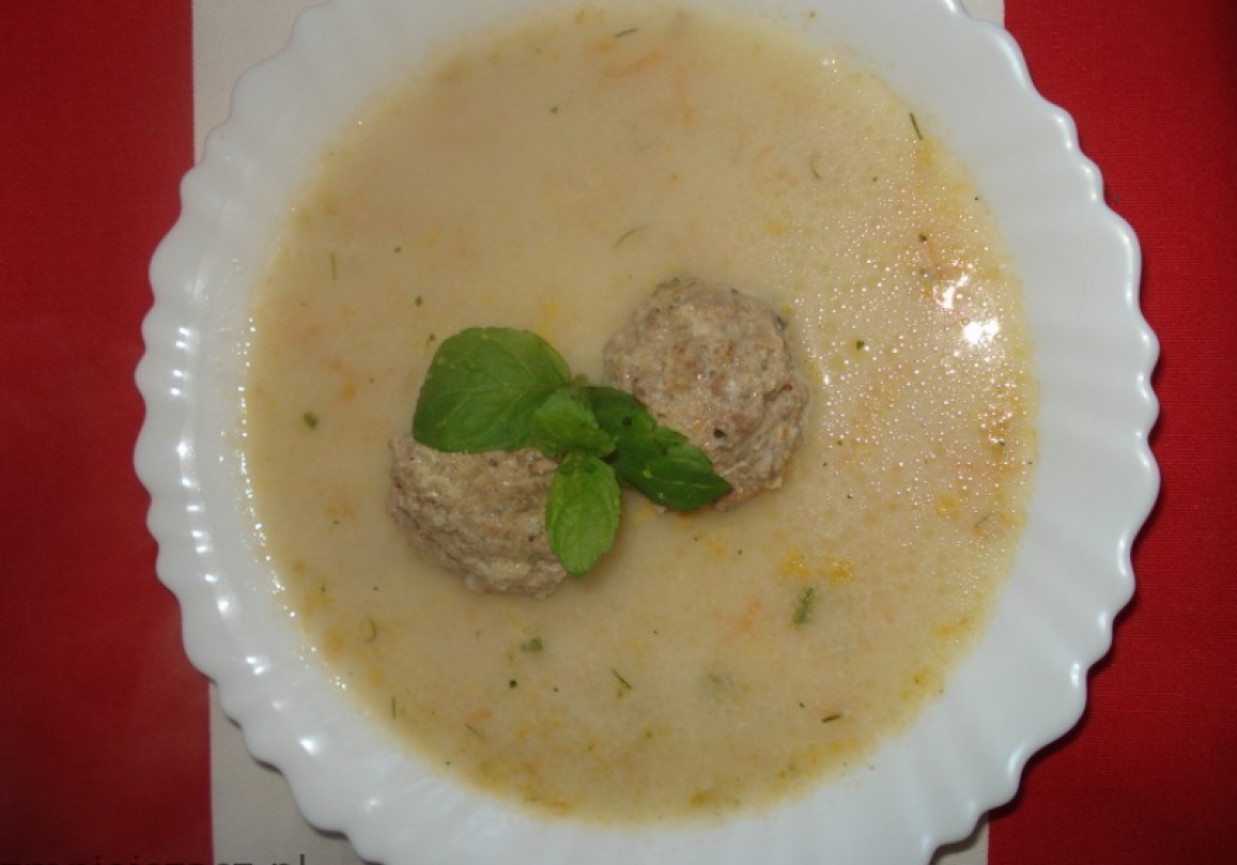 Zupa klopsowa z koperkiem i ziemniakami foto