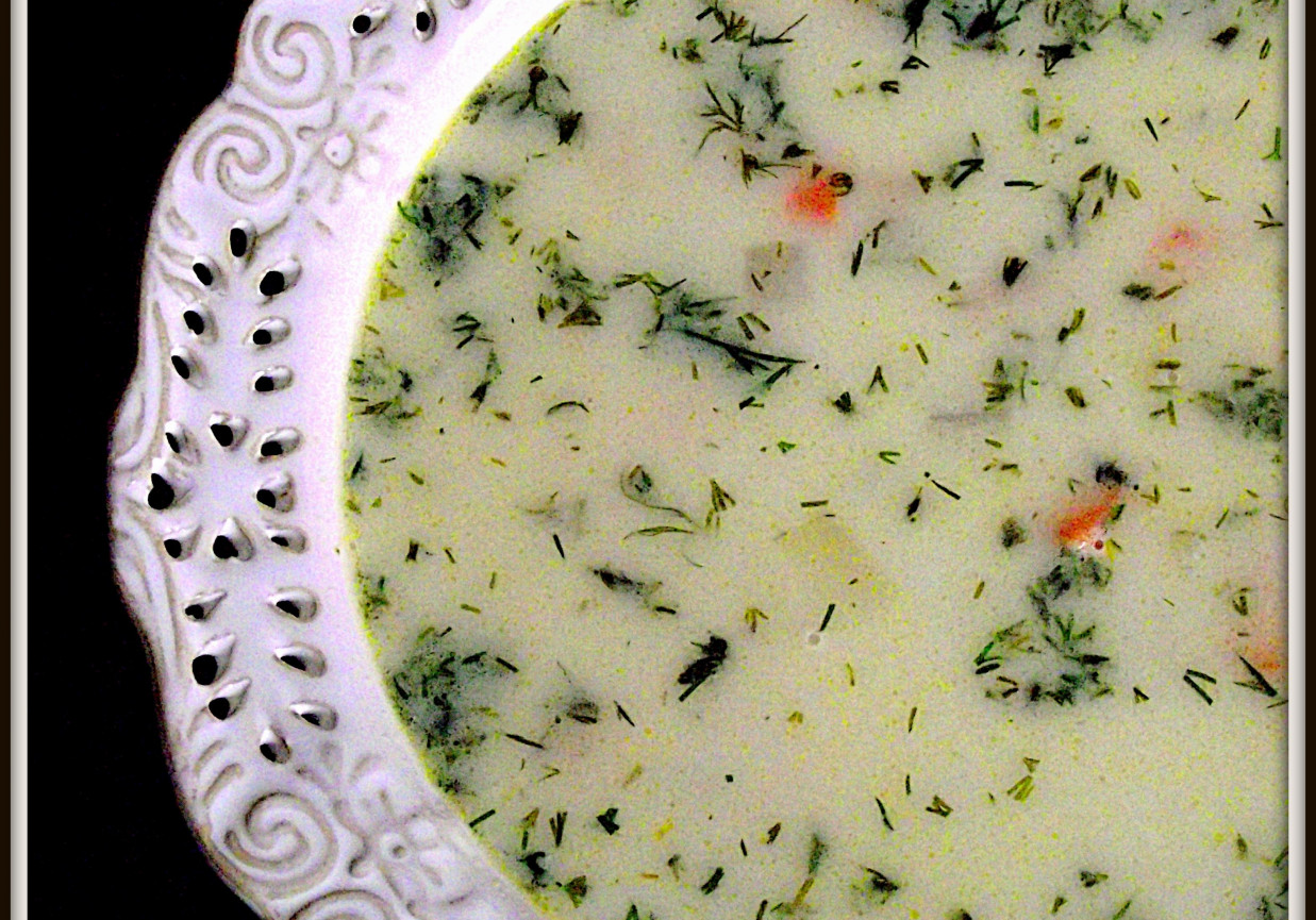 Zupa koperkowa z warzywami i czosnkiem  foto
