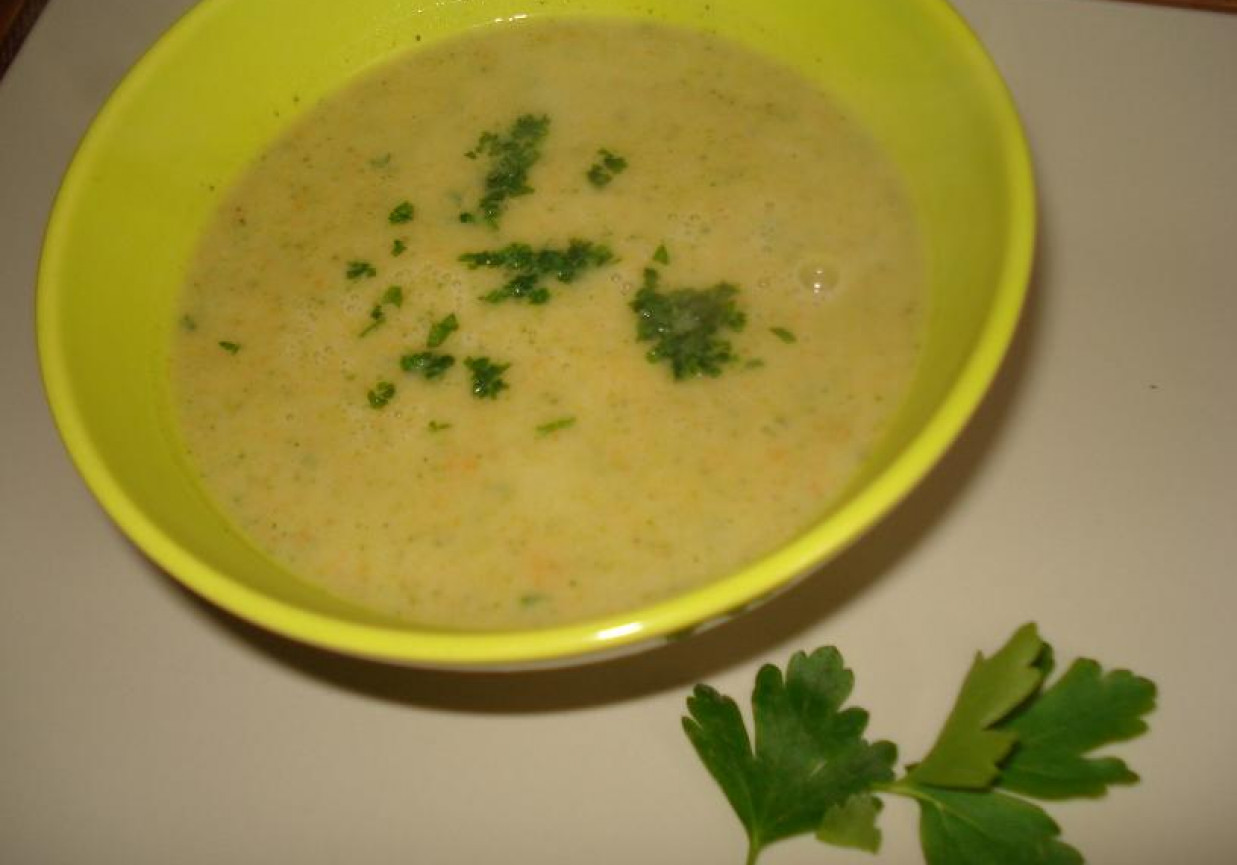 Zupa krem brokułowo- ziemniaczany z serkiem topionym foto