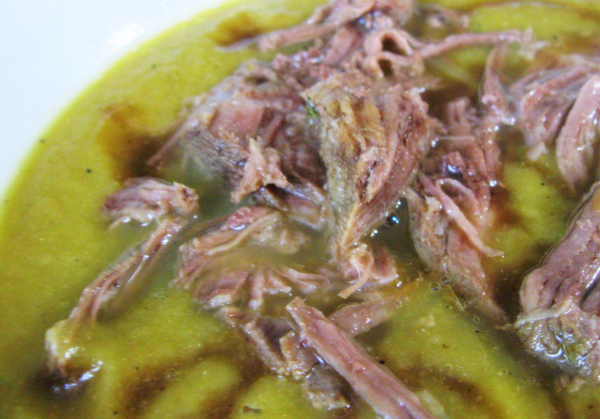 Zupa krem z fasolki szparagowej z wołowiną foto