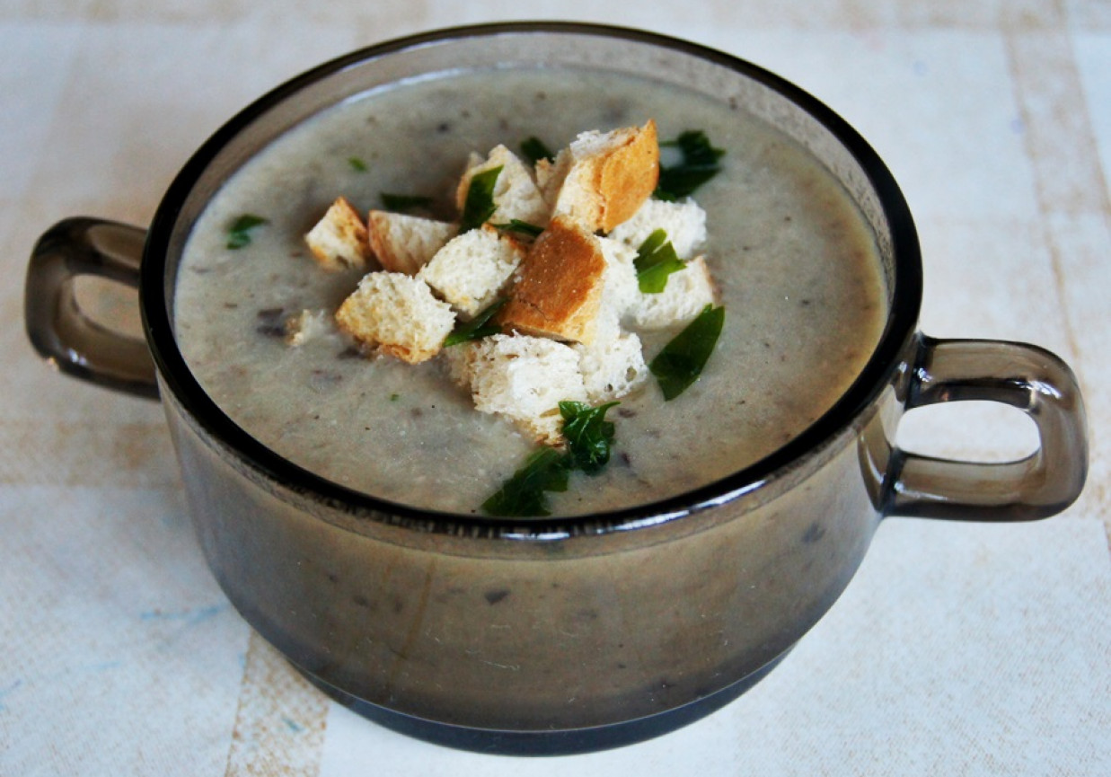 Zupa - krem z grzybów leśnych i cebuli foto