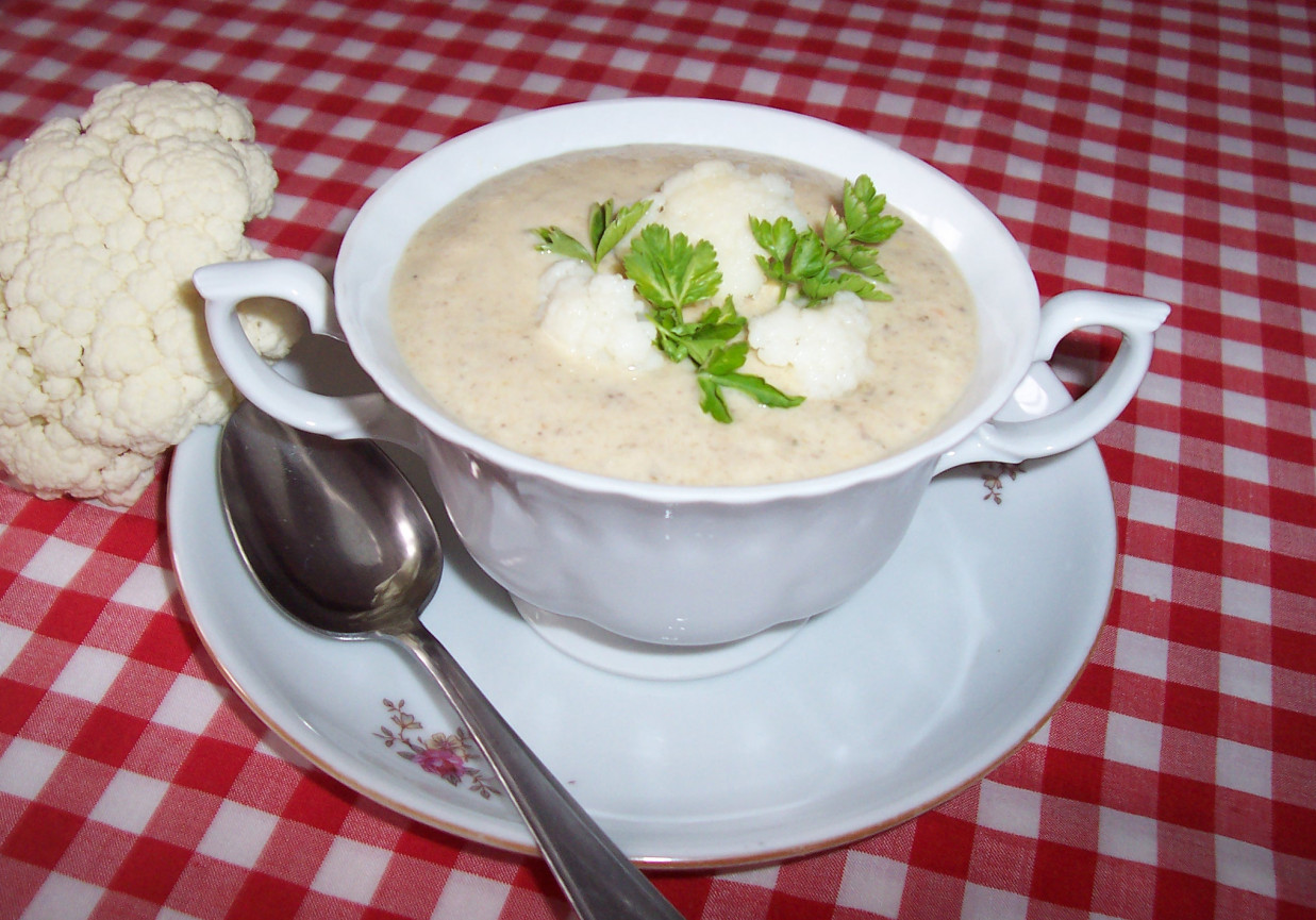 Zupa krem z pieczarek i kalafiora foto