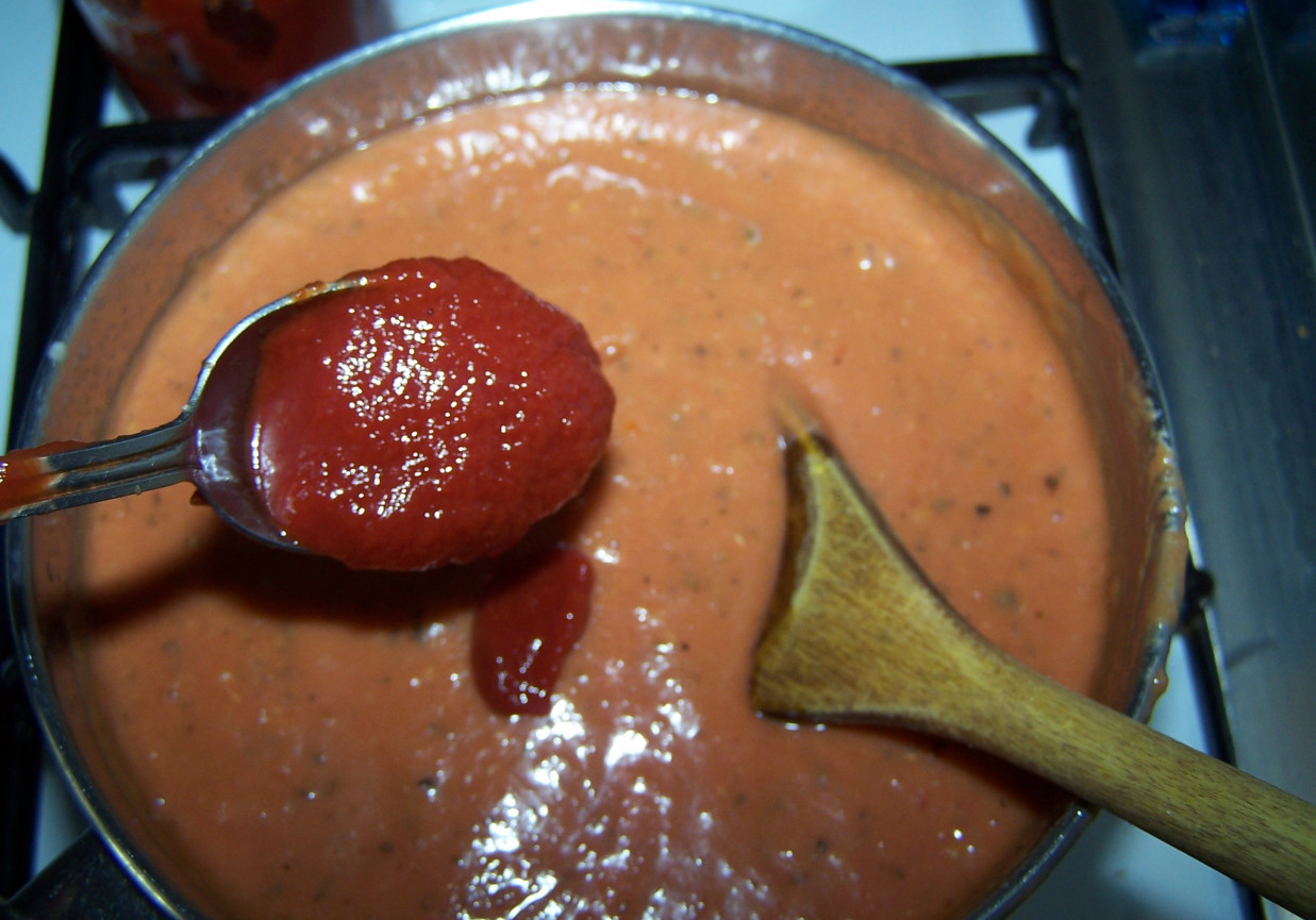 zupa krem z pomidorów w stylu włoskim foto
