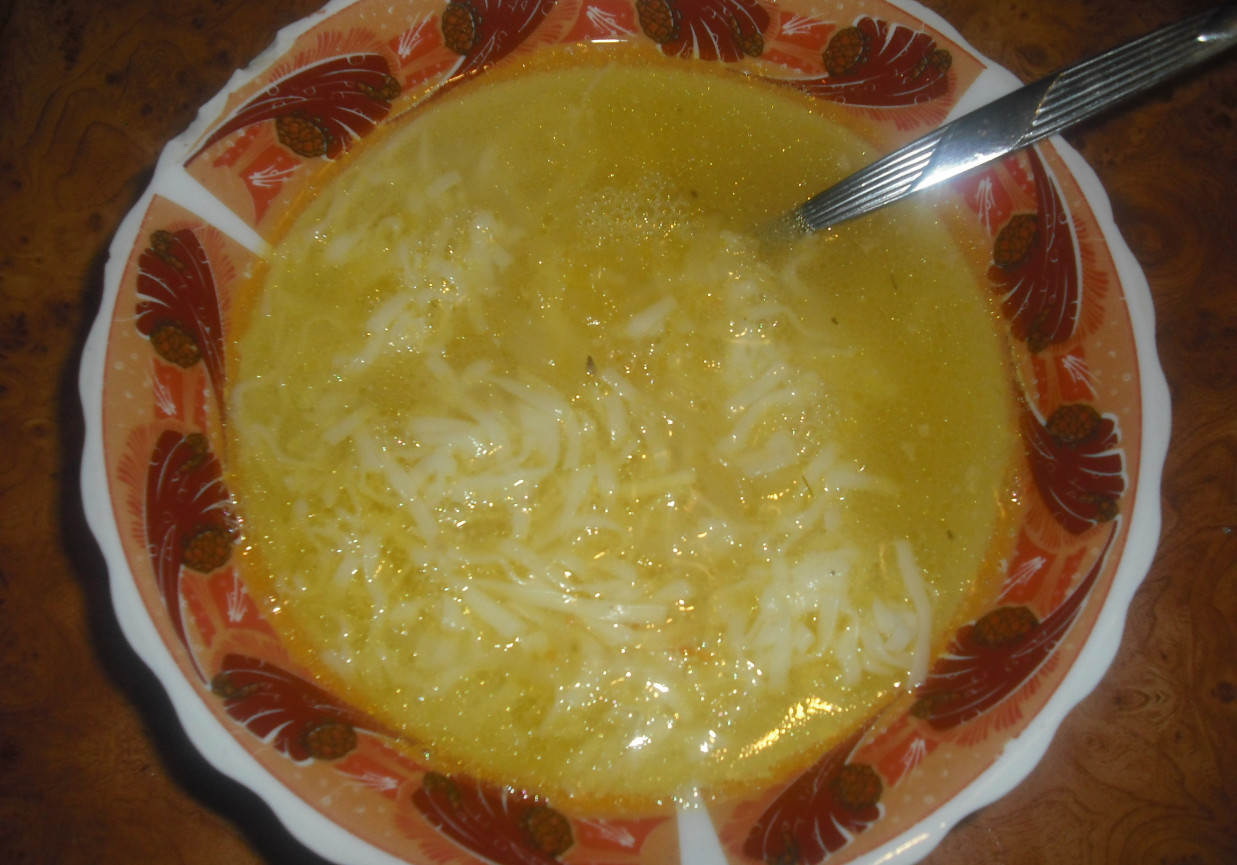 Zupa kwaśna z kiszonej kapusty i jabłka z makaronem foto