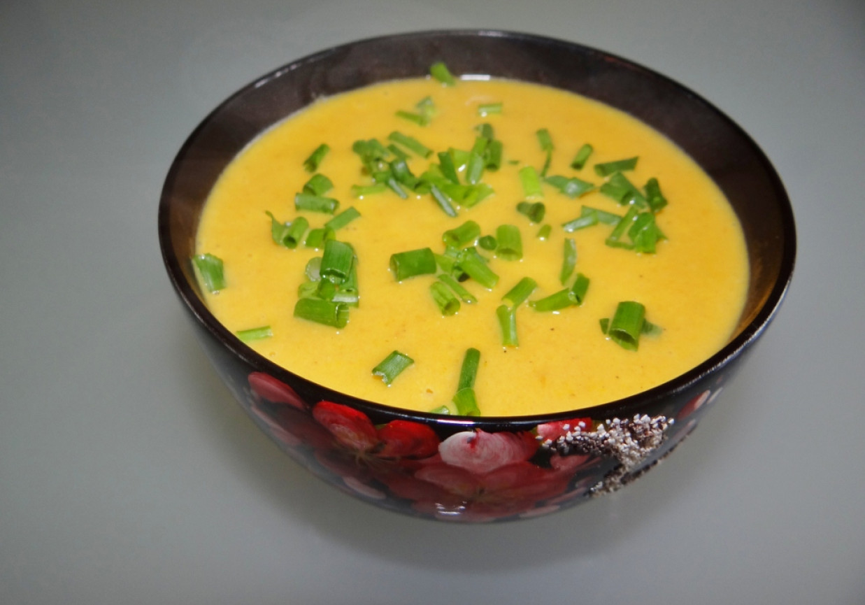 Zupa marchewkowa z mleczkiem kokosowym foto