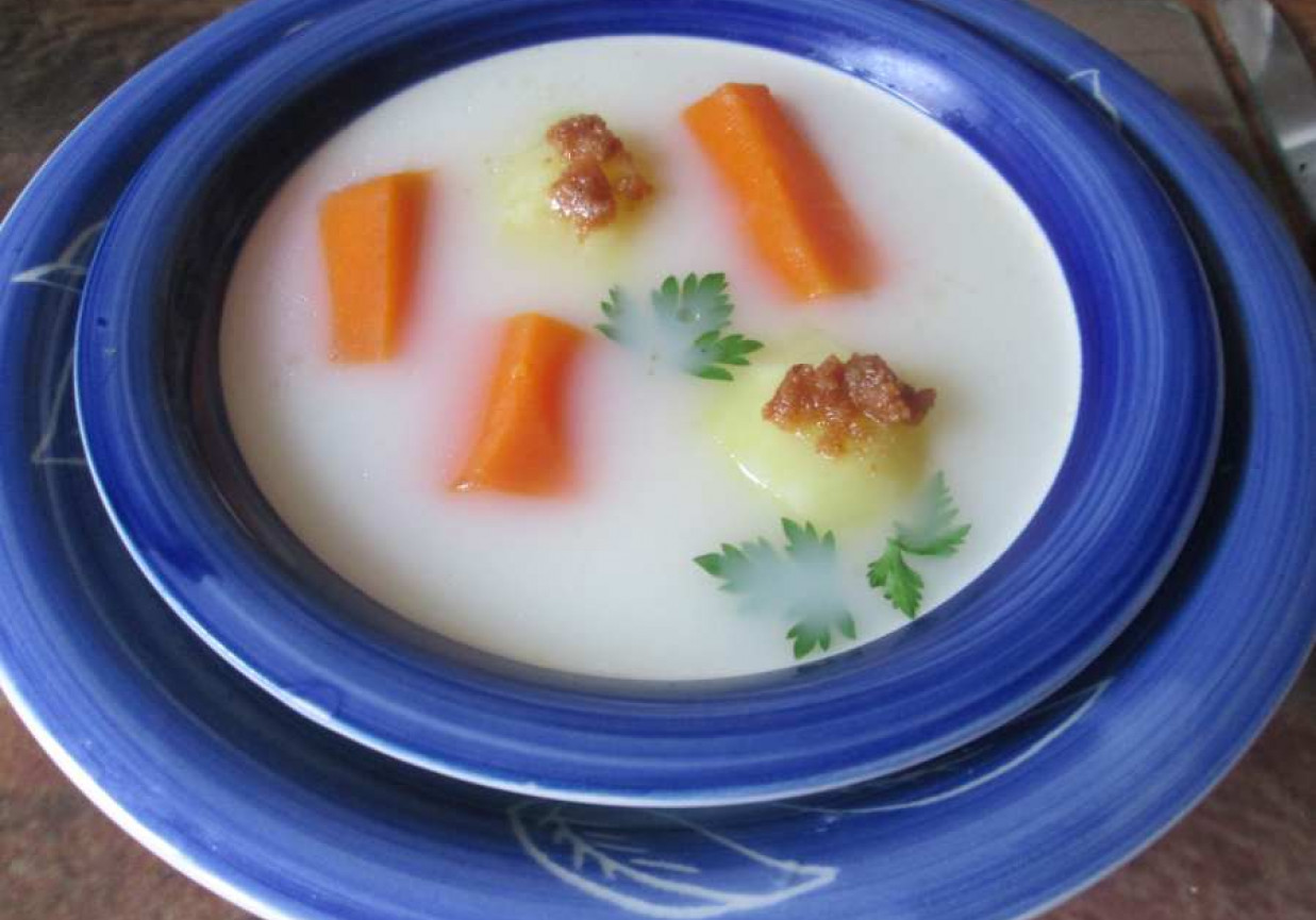 Zupa marchwiowa na mleku foto
