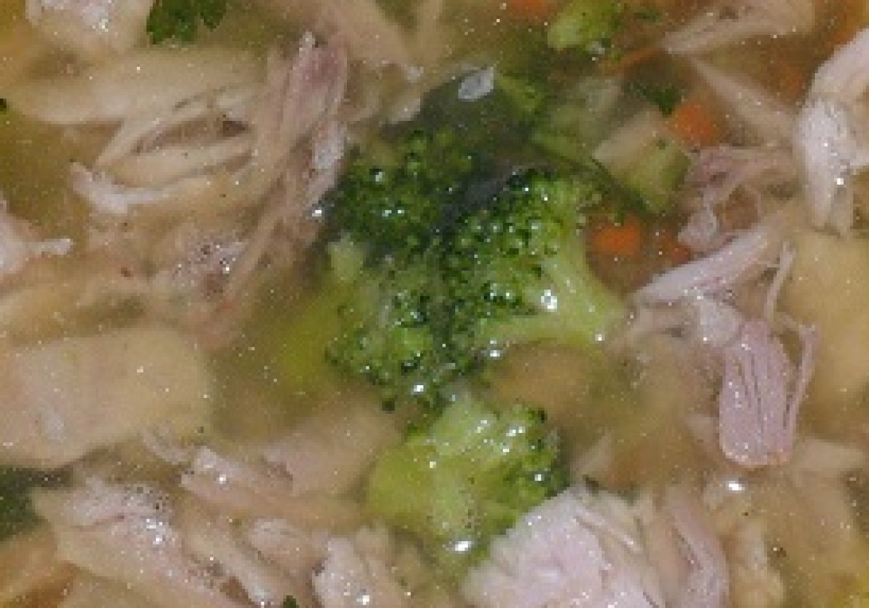 Zupa mięsna z brokułem foto