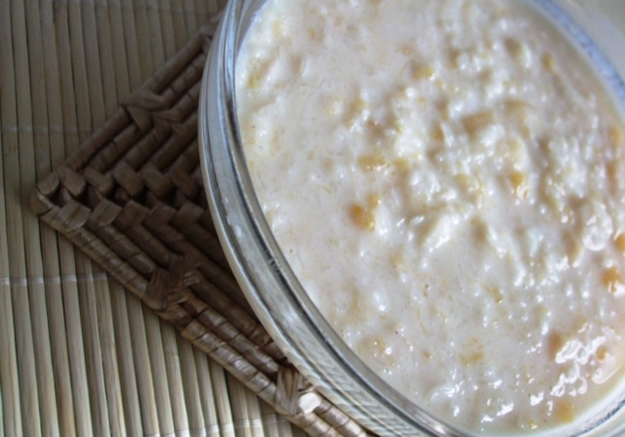 Zupa mleczna z dynią i płatkami ryzowymi foto