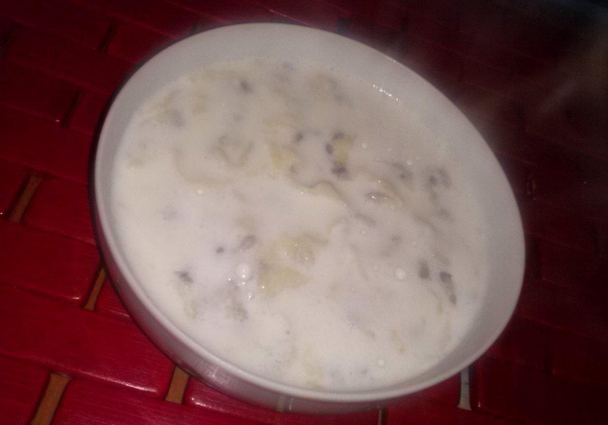 Zupa mleczna z lanymi kluskami z siemieniem lnianym foto