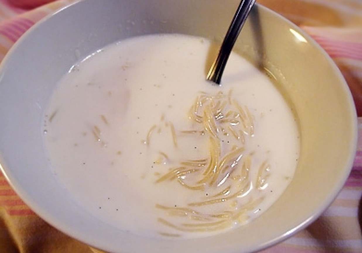 Zupa mleczna z makaronem nitki foto