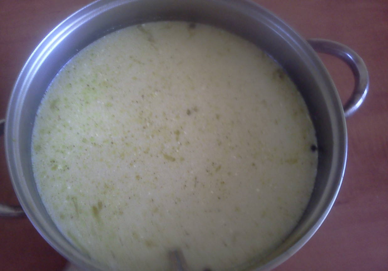 zupa ogórkowa z dużą ilością śmietany foto