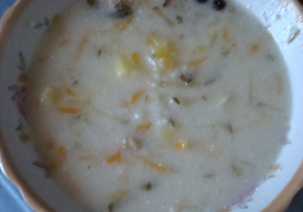 Zupa ogórkowa z ryżem zabielana foto