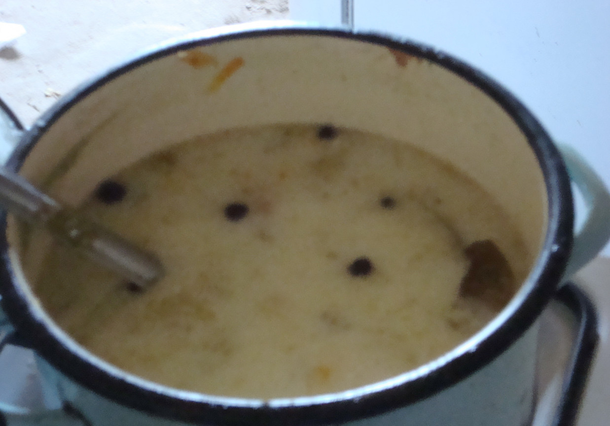 Zupa ogórkowa z ryżem zabielana foto