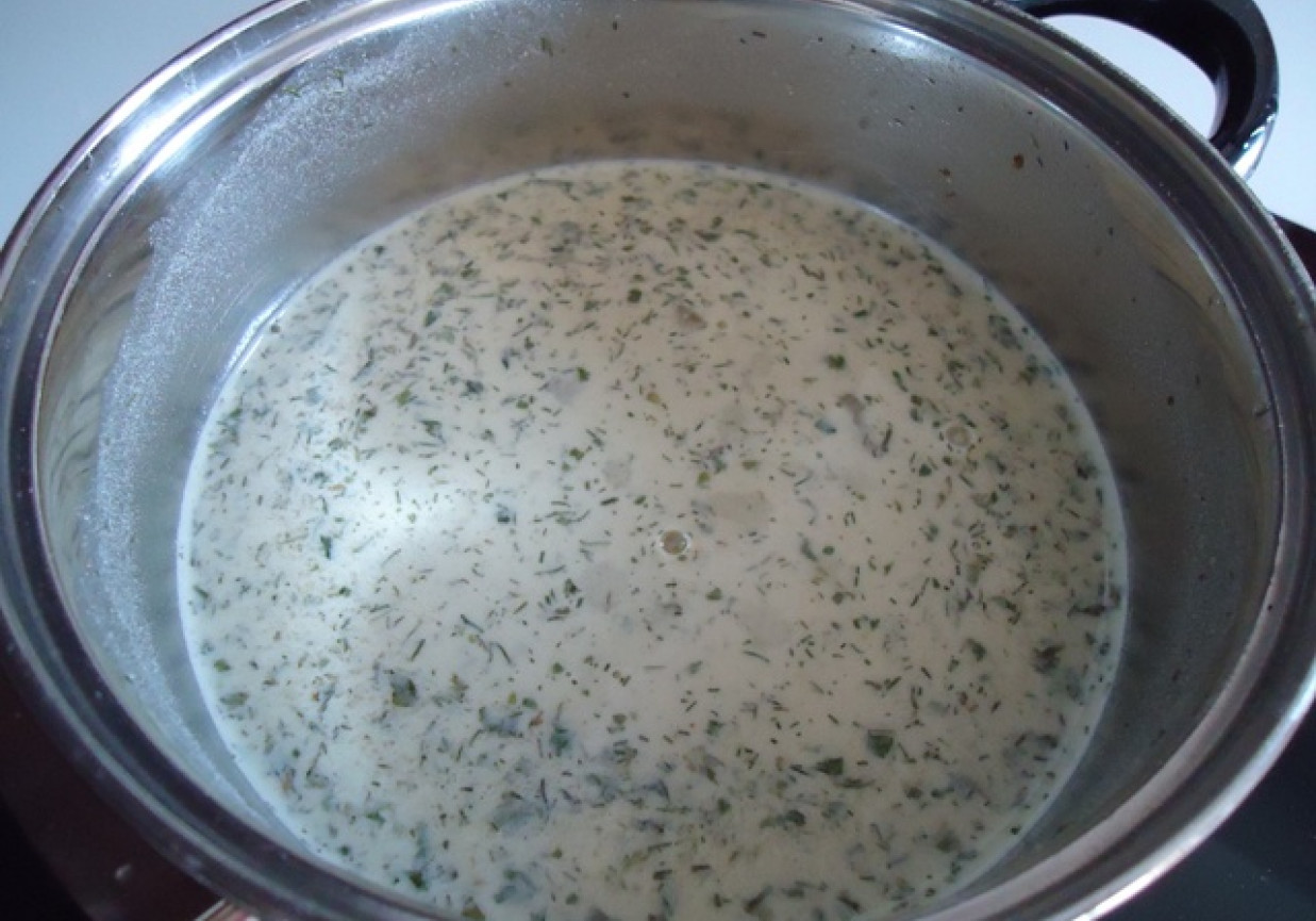 Zupa ogórkowa z ryżem foto