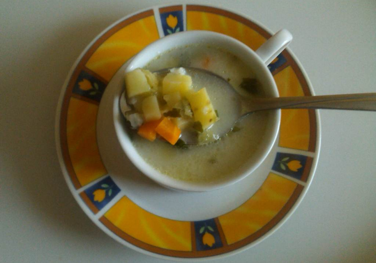 Zupa ogórkowa z ziemniakami i ryżem  foto