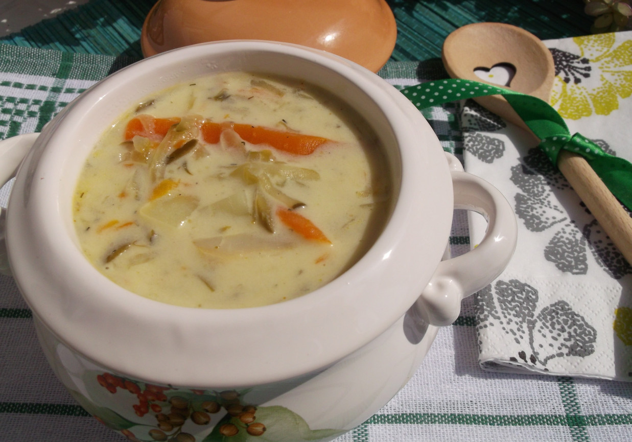 Zupa ogórkowa z ziemniakami. foto