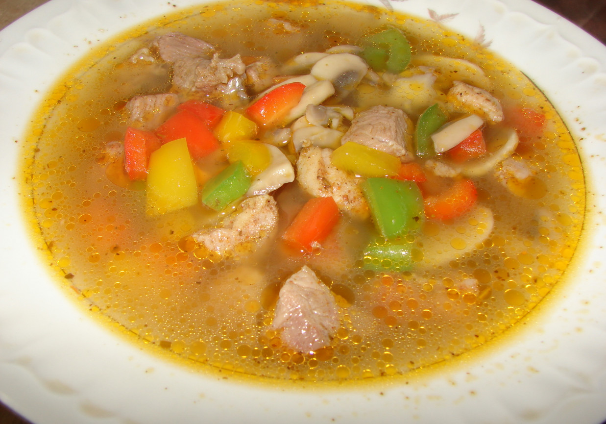 Zupa paprykowa z mięsem foto