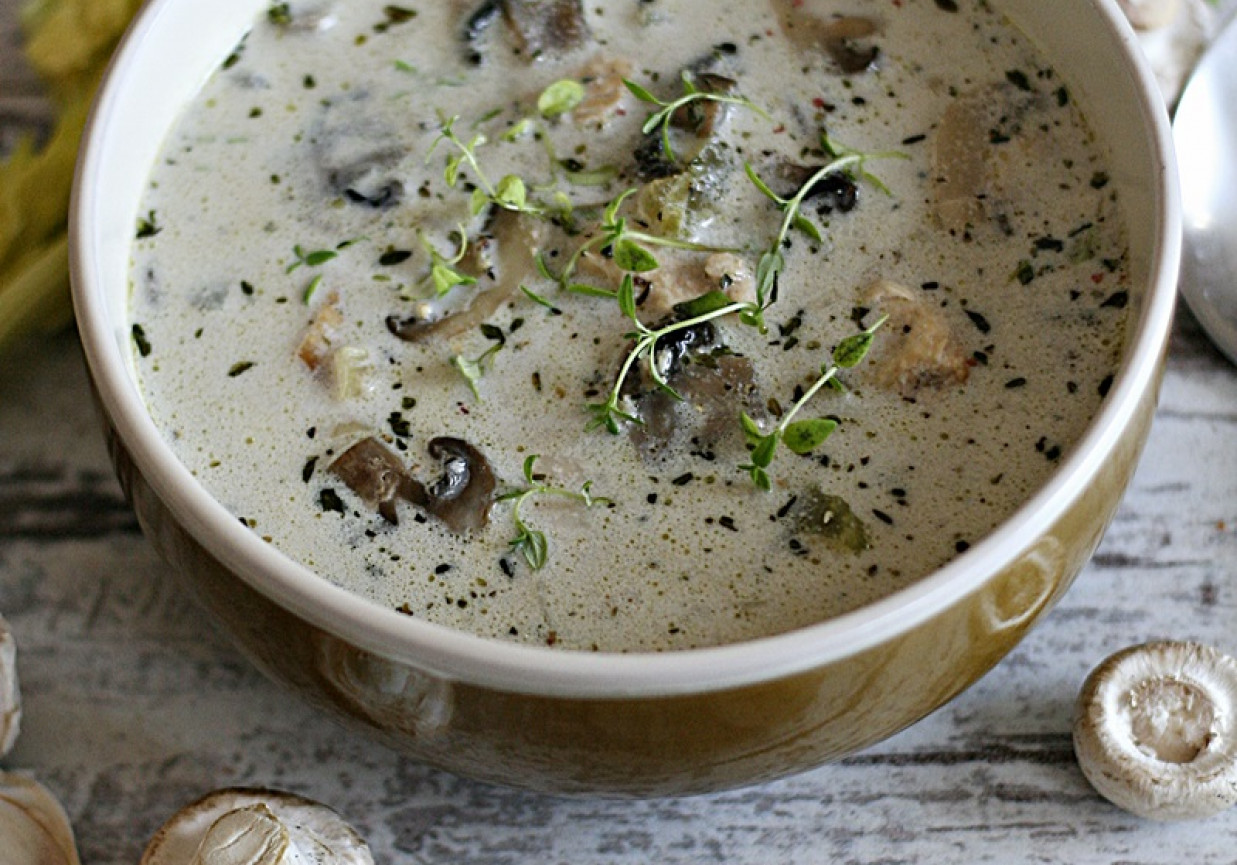 Zupa pieczarkowa z kurczakiem foto
