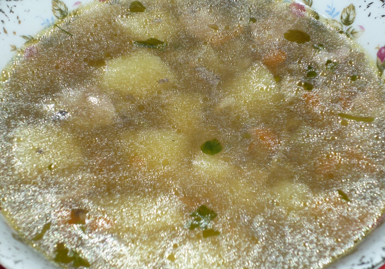 Zupa pieczarkowa z mięsem  foto