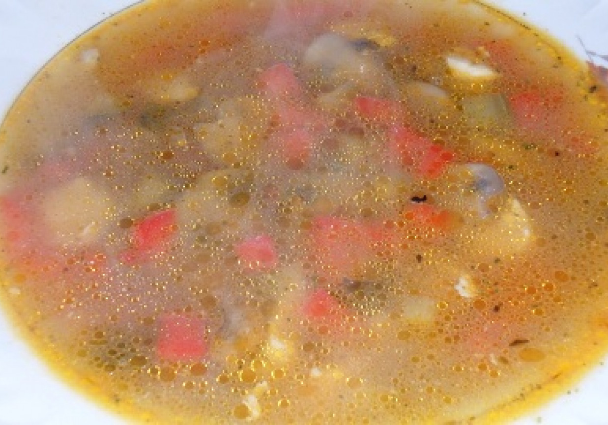 Zupa pieczarkowa z papryką foto