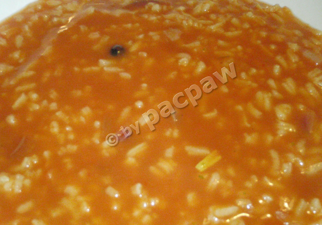Zupa pomidorowa czerwono cebulowa foto
