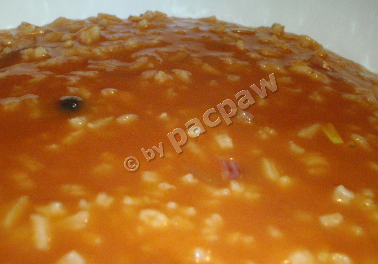 Zupa pomidorowa czerwono cebulowa foto