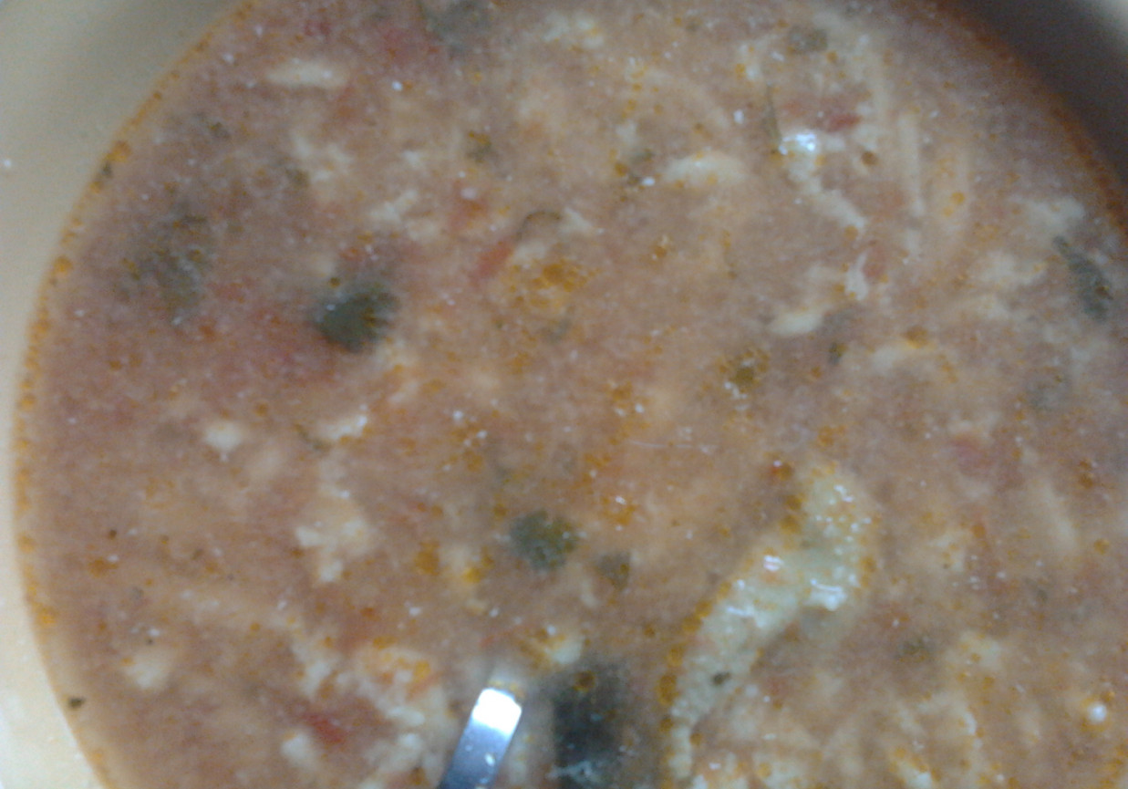zupa pomidorowa na mięsie z ryżem foto