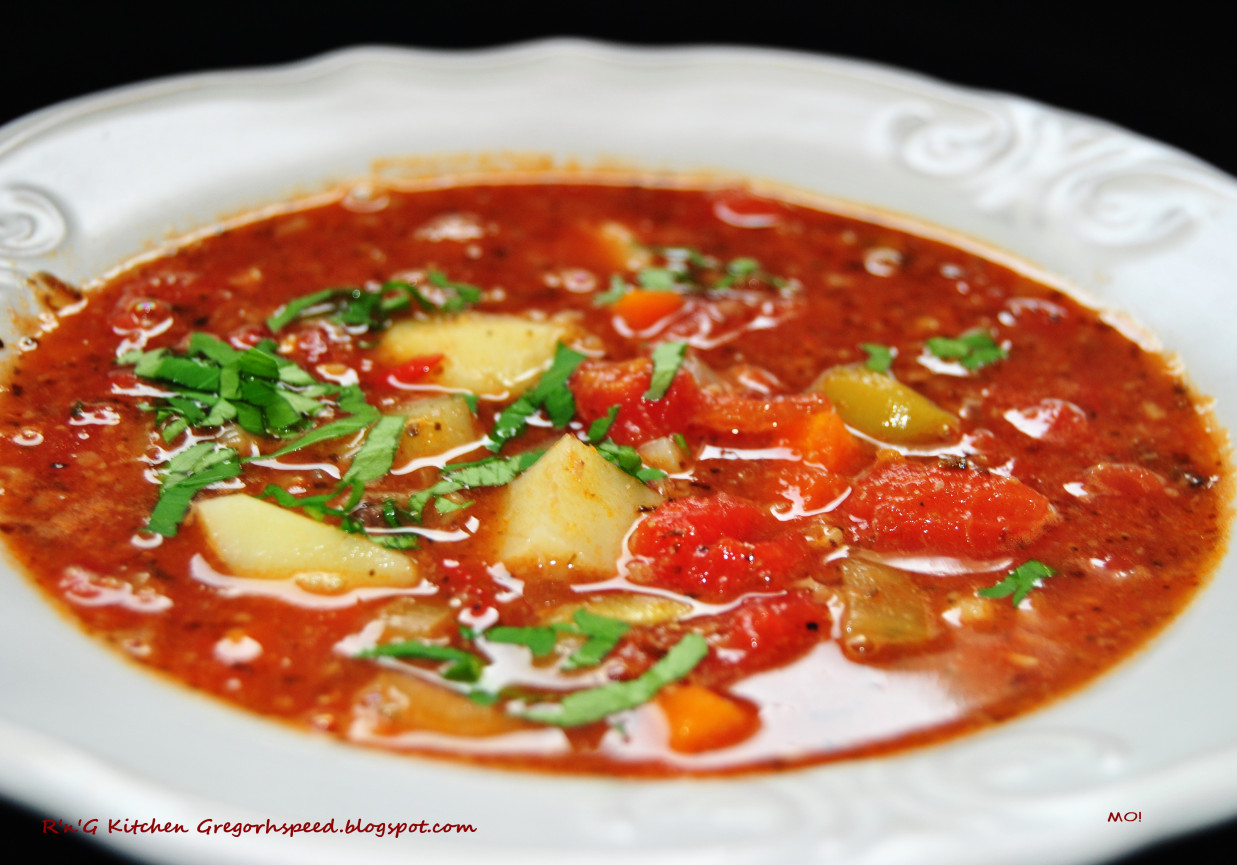 Zupa pomidorowa z kaszanką foto