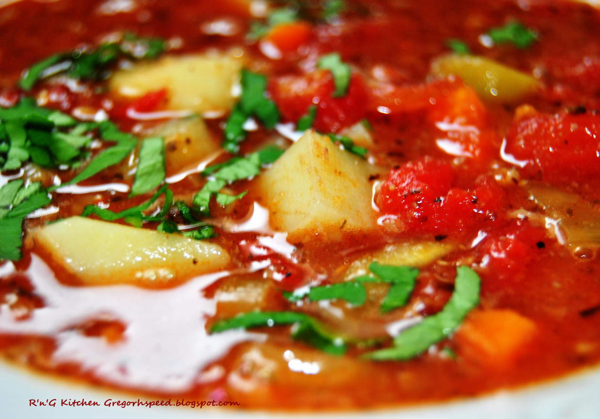 Zupa pomidorowa z kaszanką foto