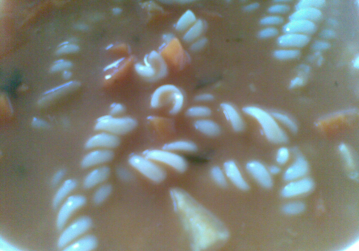 zupa pomidorowa z makaronem na żeberkach foto