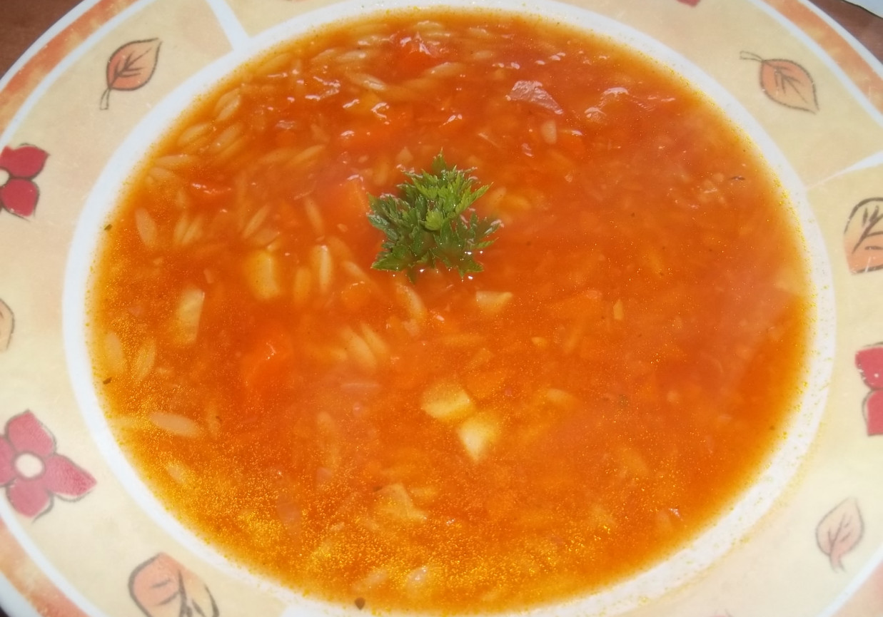 Zupa pomidorowa z makaronem ryżowym foto
