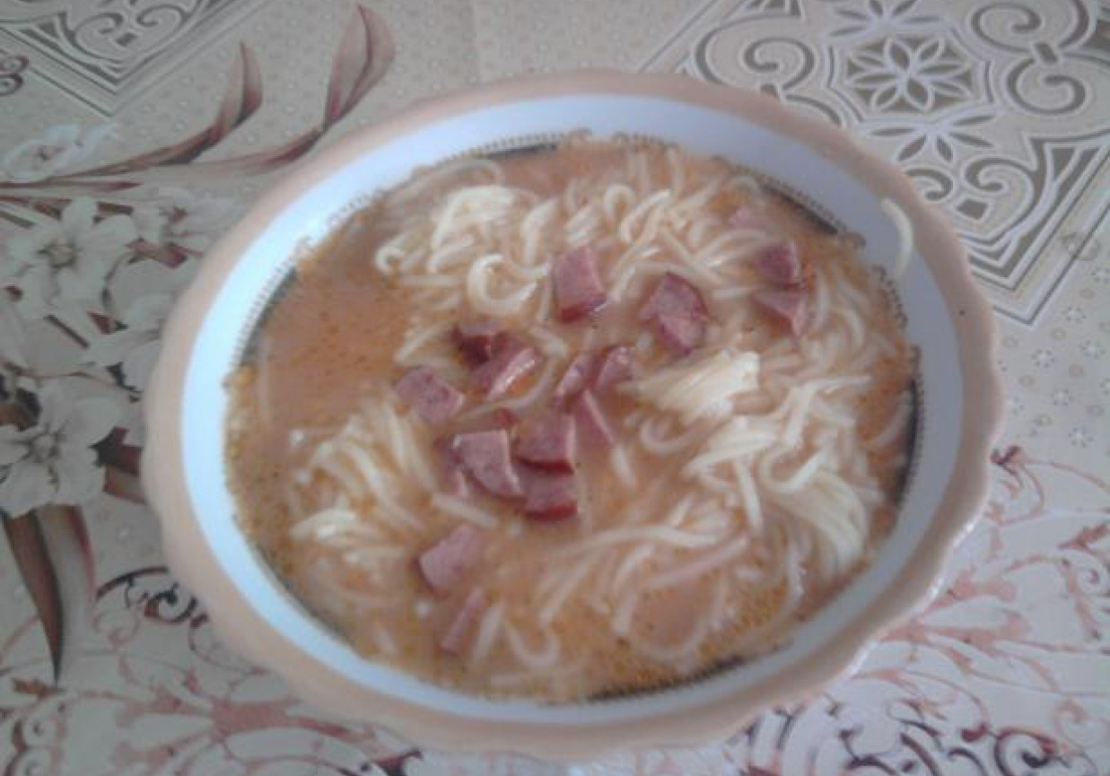 Zupa pomidorowa z makaronem ziołowym foto