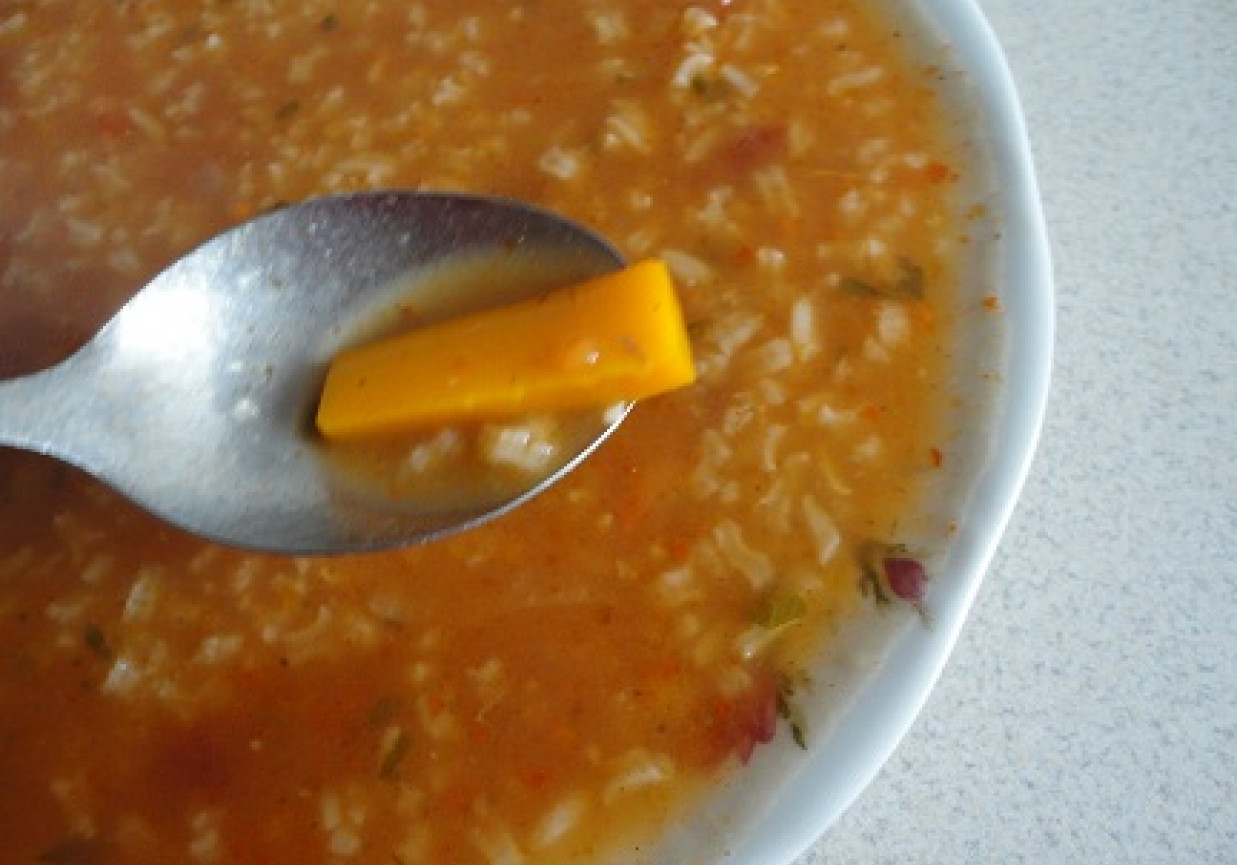 zupa pomidorowa z pomidorem i z ryżem foto