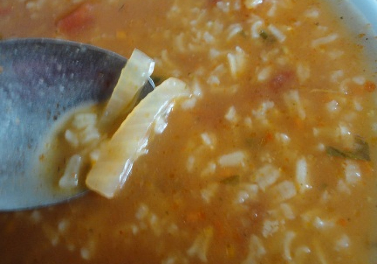 zupa pomidorowa z pomidorem i z ryżem foto
