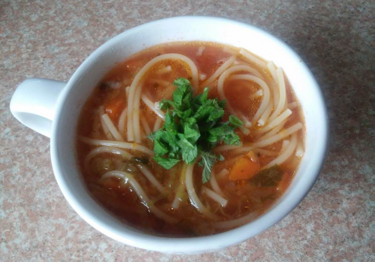 Zupa pomidorowa z porem i miętą  foto