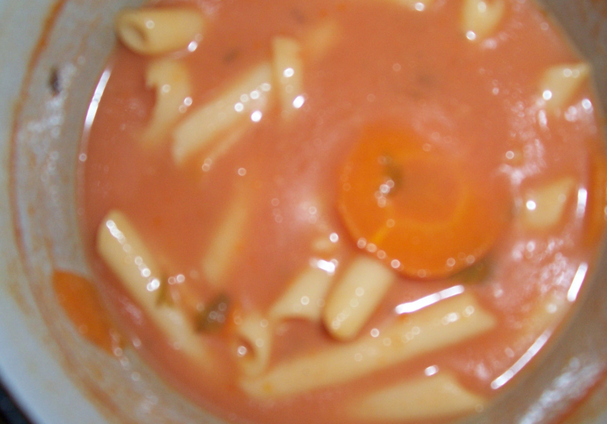 zupa pomidorowa z rurkami foto