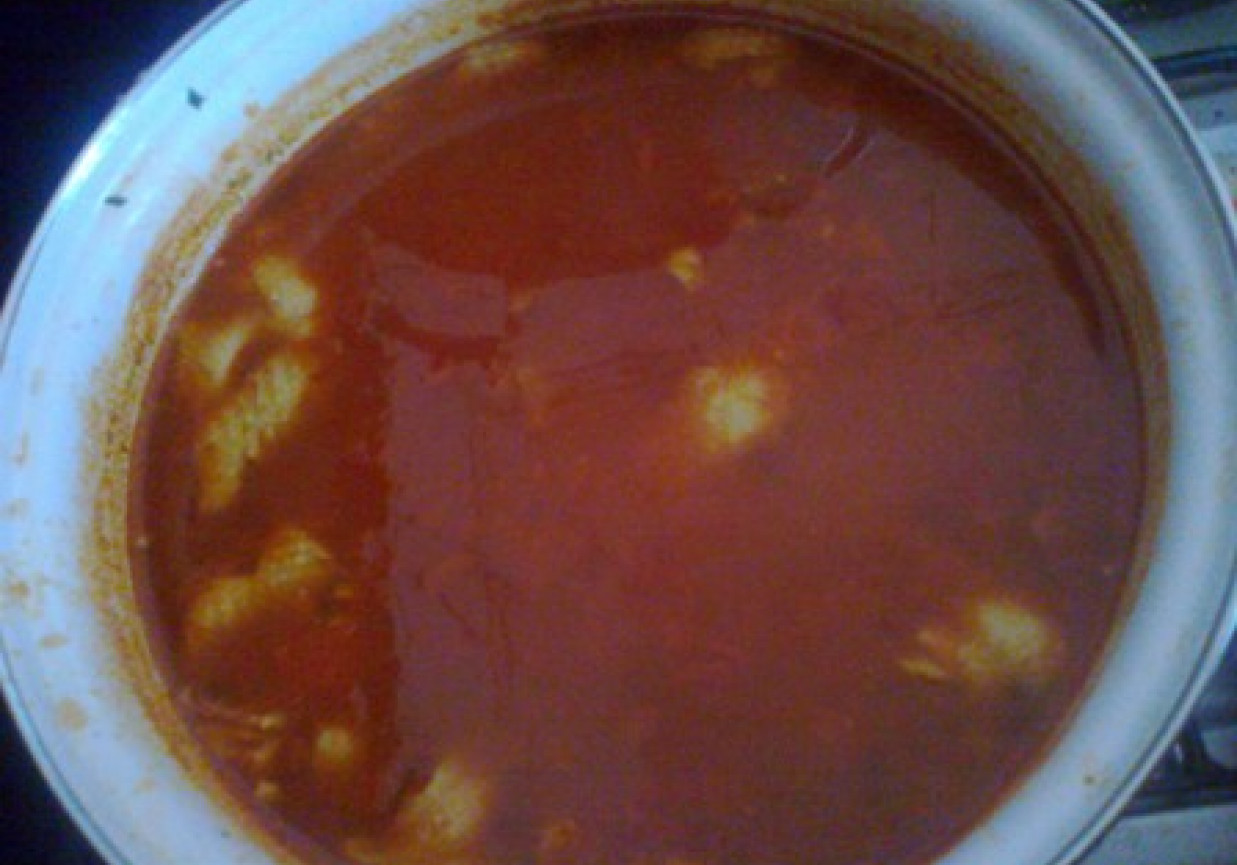 Zupa pomidorowa z ryżem i ziemniakami foto