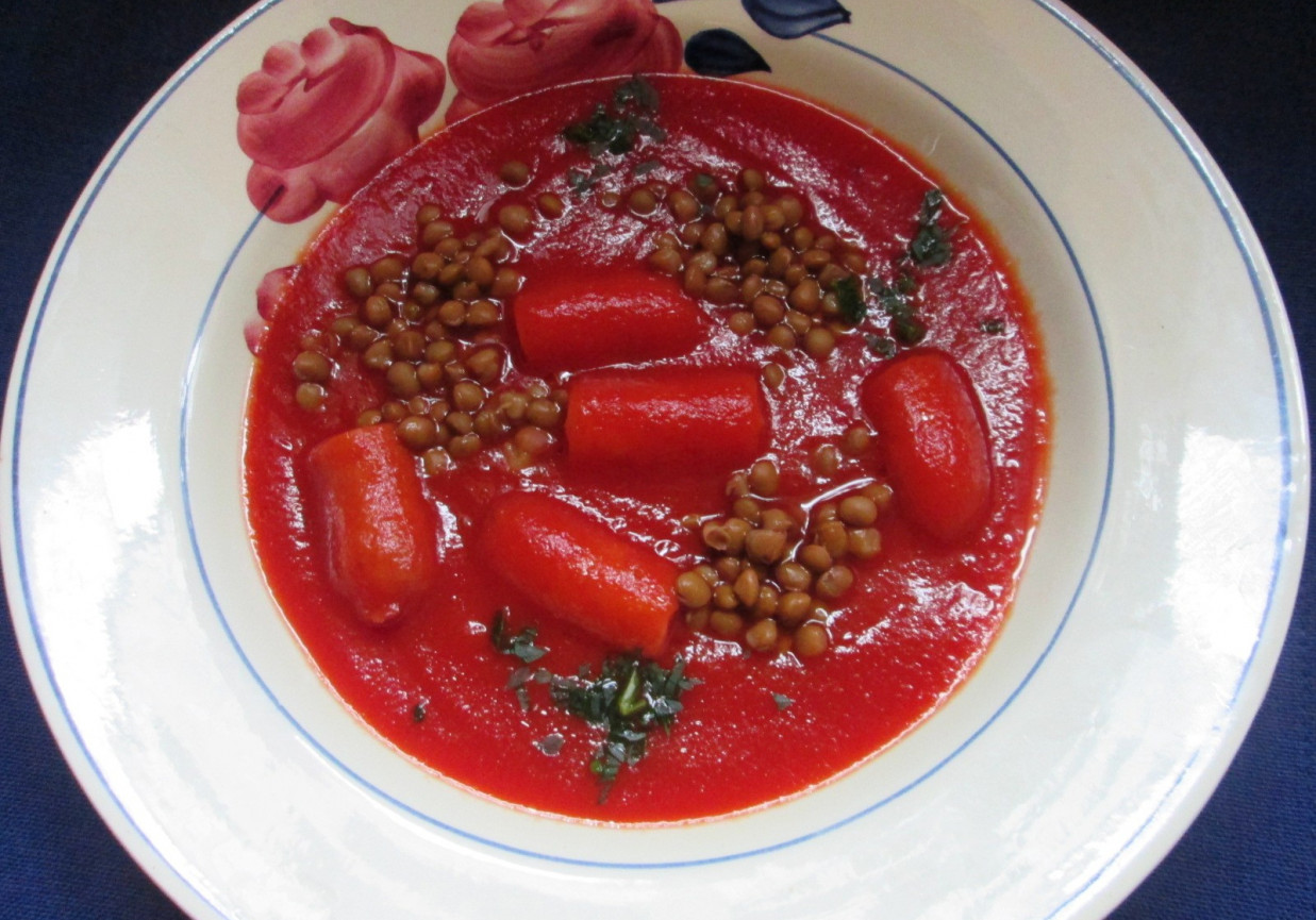 Zupa pomidorowa z soczewicą foto