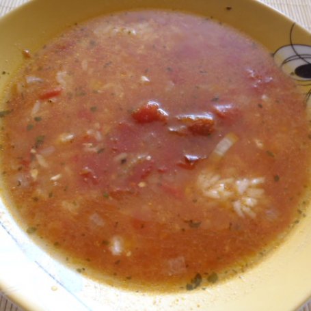 Krok 5 - Zupa pomidorowo - paprykowa z ryżem foto