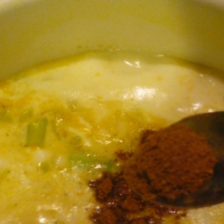 Krok 7 - zupa porowa z gałką muszkatałową foto