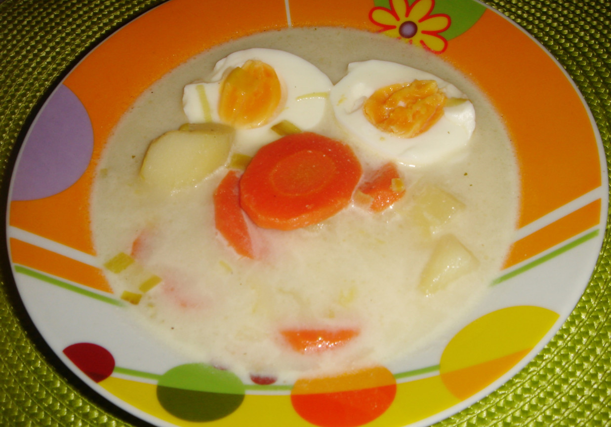Zupa porowa z jajkiem foto