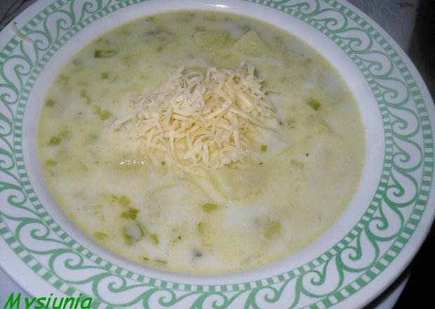 Fotografia przedstawiająca zupa porowa z serem