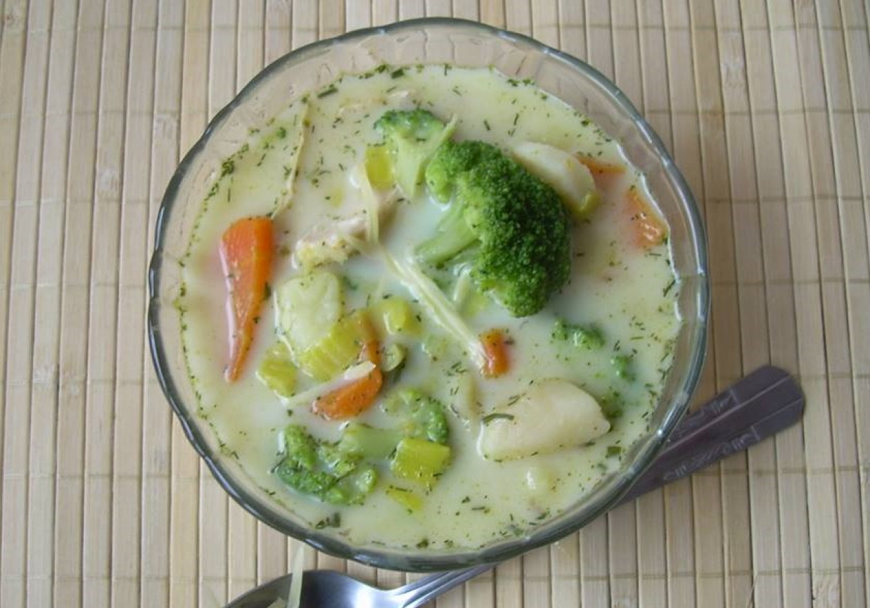 Zupa serowo-brokułowa z kurczakiem foto